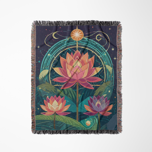 Free Spirit Lotus Woven Throw Blanket